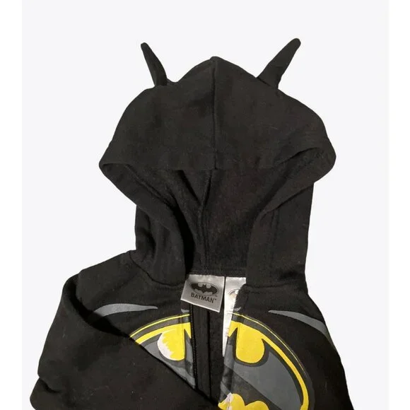 Baby Batman Hooded Romper With Cape 0-6M  Batman Themed  HALLOWEEN Costume - Picture 5 of 5